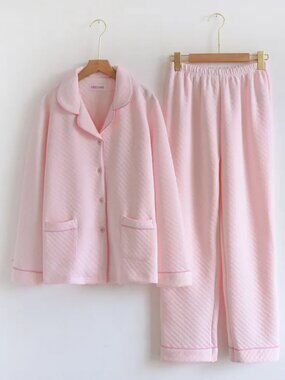 Pink Quilted Pajama Set